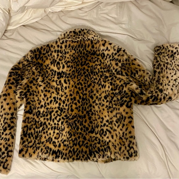 Leopard Print Faux Fur Jacket NWT - Picture 2 of 15
